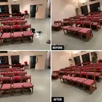 Before and after commercial seating area cleaning