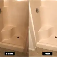 Before and after shower cleaning